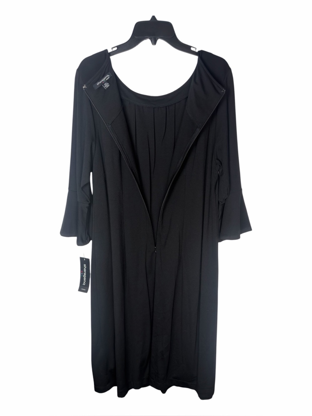 Sharagano NWT Women’s Black Midi Pleated 3/4 Sleeve Shift Dress In Size 16W - Picture 15 of 15